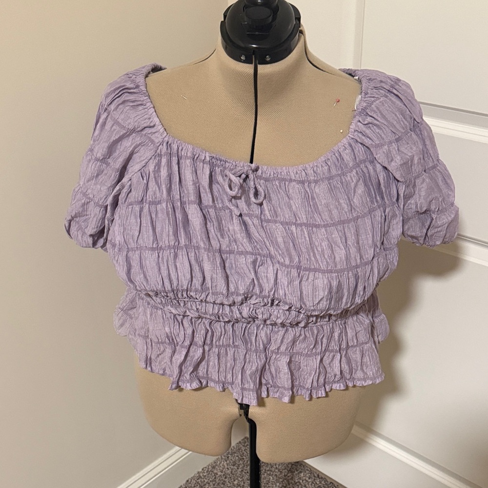 ARULA Lavender Smocked Blouse